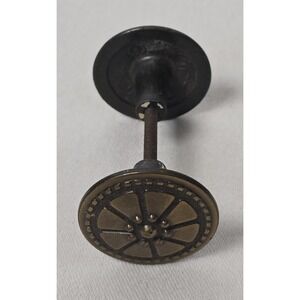 Vintage Hyer USA Drawer Pulls, Knobs Black Brass Round‎ 1 1/2"